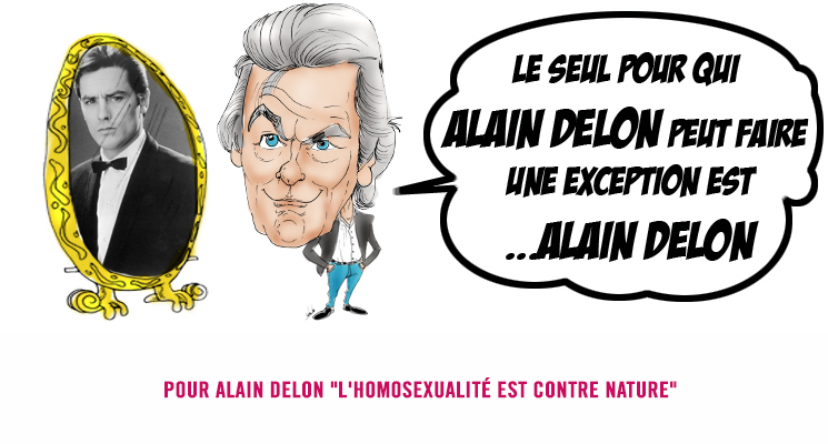 Caricature d'Alain Delon